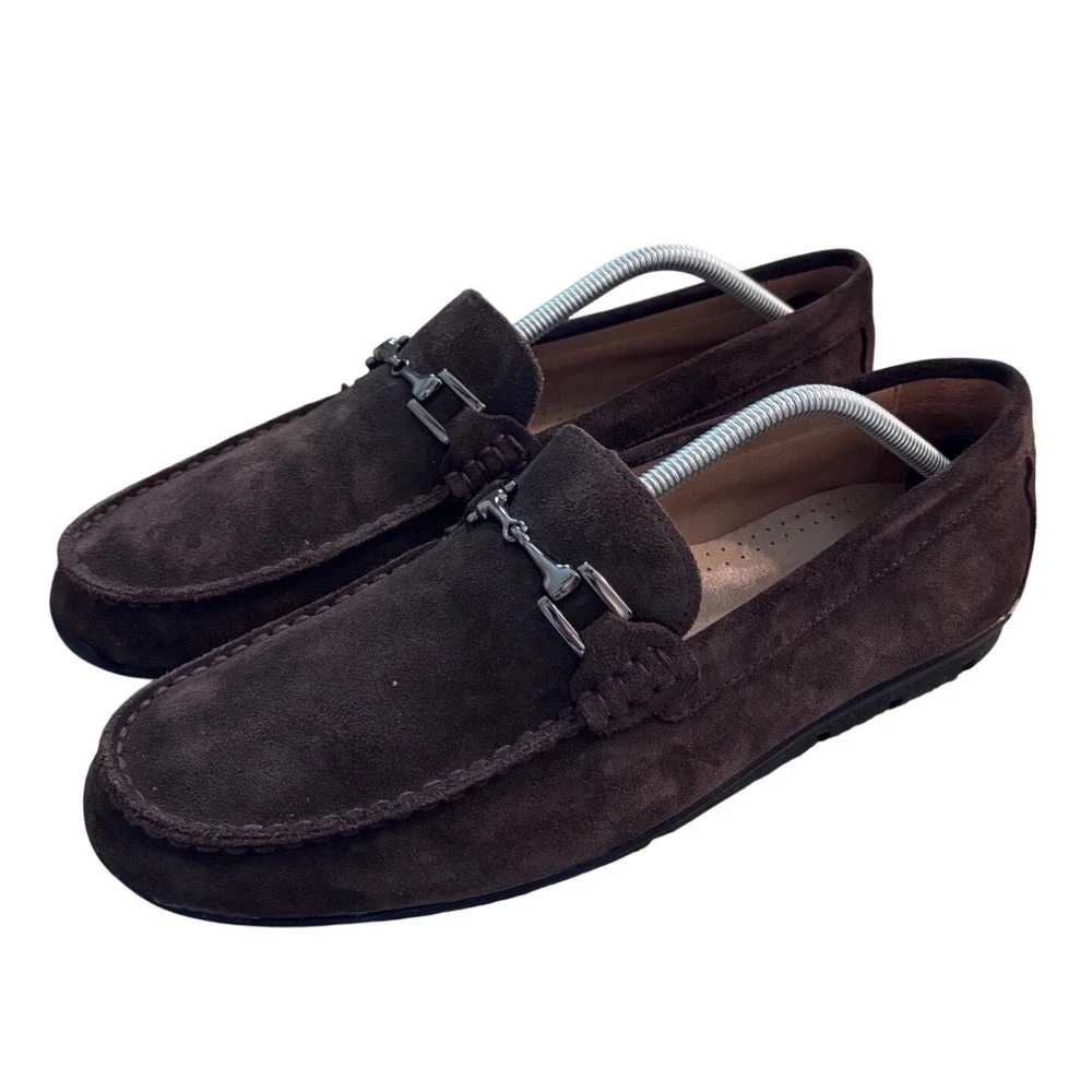 FootJoy Mens 79063 Brown Suede Bit Loafers Driver Shoes Size 10.5 M